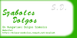 szabolcs dolgos business card